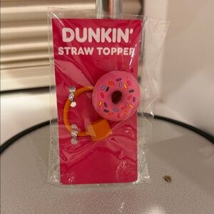 Dunkin' Donuts Pink Donut Straw Topper